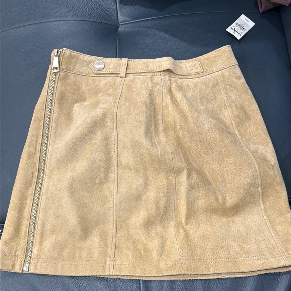 Express Tan A-line Mini Skirt for Work